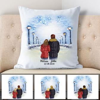 Personalized Winter Couple Pillow - Anniversary Gift - Thegiftio UK