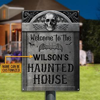 Welcome To The Haunted House Custom Metal Sign - Halloween - Thegiftio UK