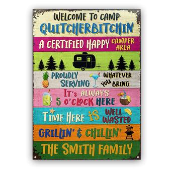 Welcome To Camp Personalized Metal Sign - Gift for Campers - Thegiftio UK