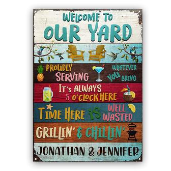 Welcome To Our Yard Grilling Custom Metal Sign - Home Gift - Thegiftio UK