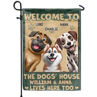 Welcome To The Dog House 3D Effect Custom Flag - Thegiftio UK