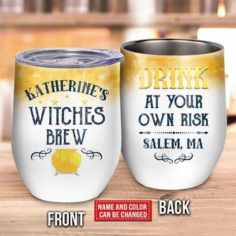 Witch Drink At Your Own Risk Custom Wine Tumbler - Thegiftio UK