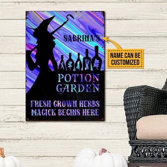Witch Potion Garden Cat Custom Metal Sign - Gift for Witch - Thegiftio UK