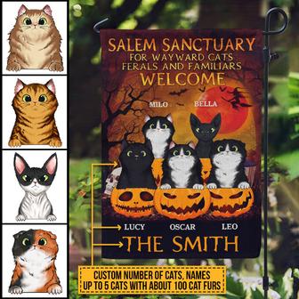 Witch Black Cat Salem Sanctuary Custom Flag - Halloween Gift - Thegiftio UK