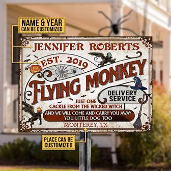 Witch Flying Monkey Delivery Service Custom Metal Sign - Thegiftio UK
