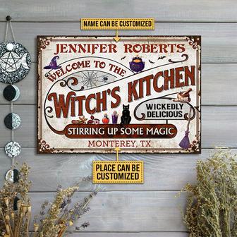 Witch Kitchen Stirring Up Some Magic Custom Metal Sign - Thegiftio UK