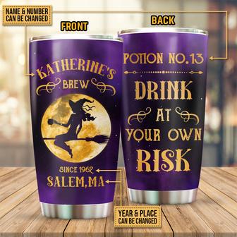 Witch's Brew Own Risk Custom Tumbler - Halloween Gift - Thegiftio UK