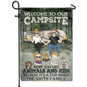Campsite Hope You Like Animals Custom Flag - Gift for Family - Thegiftio UK
