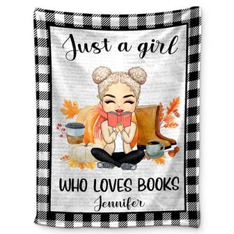 Just A Girl Who Loves Books - Gift For Women, Reading Lover - Personalized Fleece Blanket - Thegiftio UK