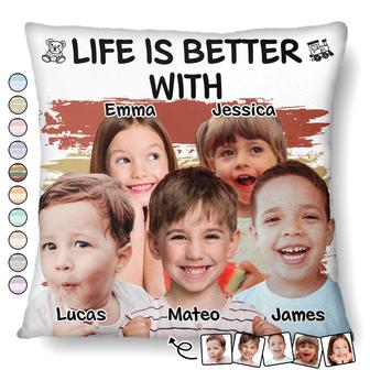 Life Is Better With Grandkids Custom Pillow - Birthday Gift - Thegiftio UK