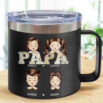 Vintage Map Papa Daddy Grandpa Custom Tumbler - Gift for Dad - Thegiftio UK