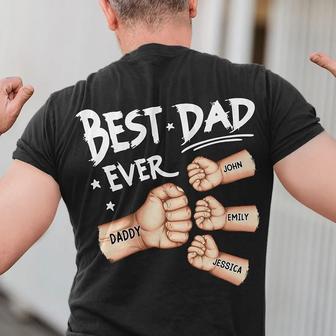 Best Dad Grandpa Ever Fist Bump Custom T-Shirt - For Dad - Thegiftio UK