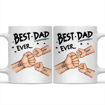 Best Dad Grandpa Ever Fist Bump Custom Mug - Gift for Dad - Thegiftio UK