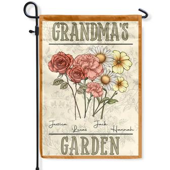 Birth Flowers Bouquet Personalized Flag - Gift for Grandma - Thegiftio UK