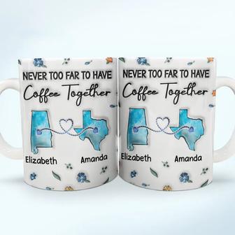 Long Distance Besties Never Too Far Personalized Mug - Gift - Thegiftio UK