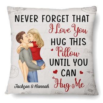 Hug This Pillow Until You Can Hug Me Custom Pillow - Couples - Thegiftio UK