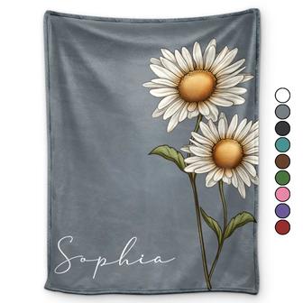 Birth Month Flowers Bloom Where You're Planted - Personalized Fleece Blanket, Sherpa Blanket - Thegiftio UK