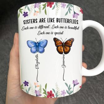 Sisters Are Like Butterflies Personalized Mug - Gift for Her - Thegiftio UK
