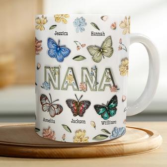 Nana Mom Birth Butterflies Custom Mug - Gift for Grandma - Thegiftio UK