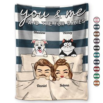 Chibi You & Me And The Dogs Cats Fur Babies - Personalized Fleece Blanket, Sherpa Blanket - Thegiftio UK