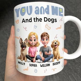 You And Me The Dogs Sitting Couple Custom Mug - Couples Gift - Thegiftio UK