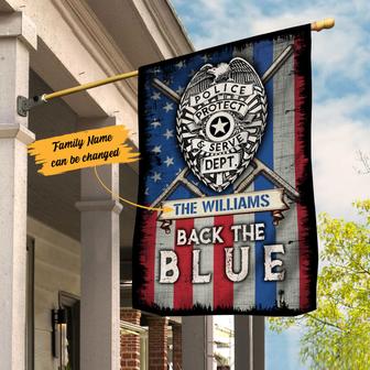 Personalized Police Back The Blue Flag for Supporters - Thegiftio UK