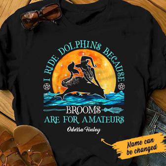 Personalized Mermaid Witch Brooms For Amateurs Halloween T Shirt - Thegiftio UK