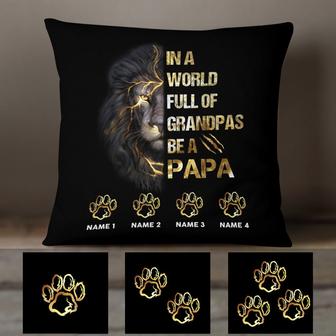 Personalized Dad Grandpa Lion Pillow - Thegiftio UK