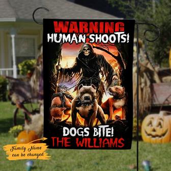 Personalized Skull Dog Halloween Flag for Pet Lovers - Thegiftio UK