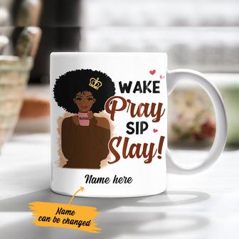 Personalized BWA Coffee Wake Pray Sip Mug - Thegiftio UK