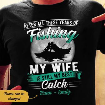 Personalized Husband Wife Fishing T Shirt - Thegiftio UK