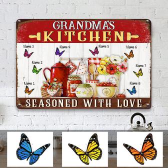 Personalized Mom Grandma Butterflies Kitchen Metal Sign - Thegiftio UK
