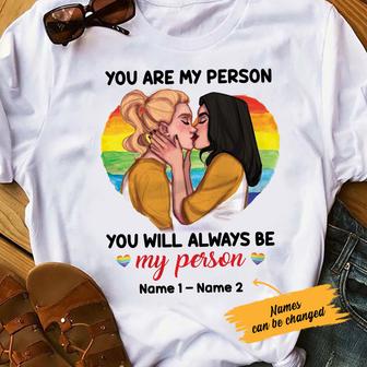 Personalized You Are My Person LGBT Lesbian Love T Shirt - Thegiftio UK