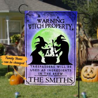 Personalized Witch Halloween Flag for Garden Decor - Thegiftio UK