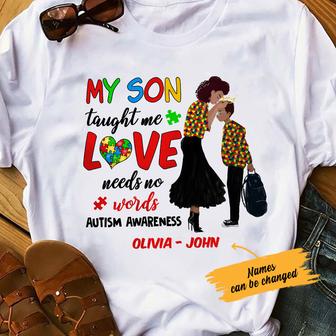 Personalized Autism Mom BWA Taught Me T Shirt - Thegiftio UK