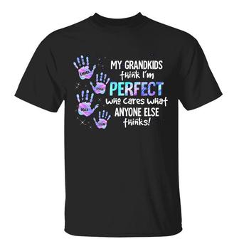 My Grandkids Think I’m Perfect Custom T-Shirt - Thegiftio UK