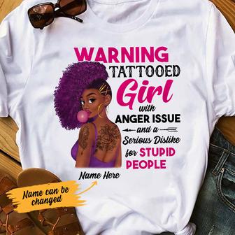 Personalized BWA Tattoos Anger Issues T Shirt - Thegiftio UK