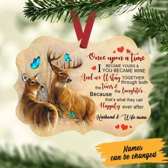 Personalized Once Upon A Time Deer Couple MDF Benelux Ornament - Thegiftio