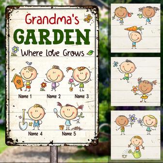 Personalized Mom Grandma Garden Metal Sign - Thegiftio UK