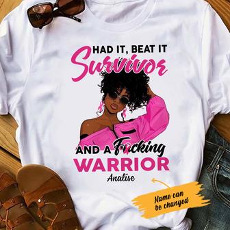 Personalized BWA Breast Cancer Survivor Warrior T Shirt - Thegiftio UK