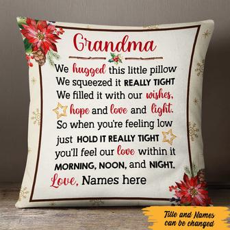 Personalized Grandma Hug This Pillow Christmas Pillow - Thegiftio UK