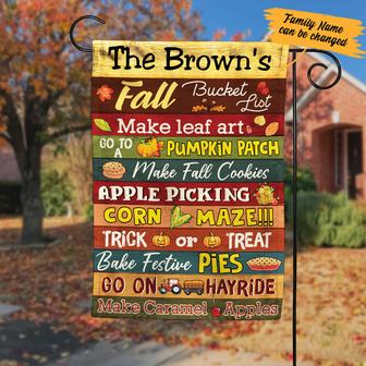 Personalized Fall Bucket List Garden Flag for Home - Thegiftio UK