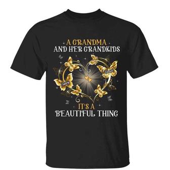 Beautiful Thing Grandma Grandkid Butterfly Heart Custom - Thegiftio UK