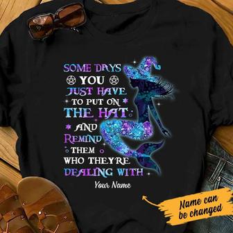 Personalized Mermaid Witch Put Your Hat On Halloween T Shirt - Thegiftio UK