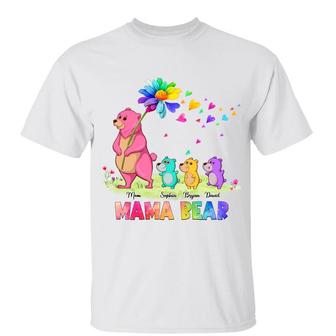Colorful Daisy Mama Grandma Bear Custom T-Shirt - Thegiftio UK