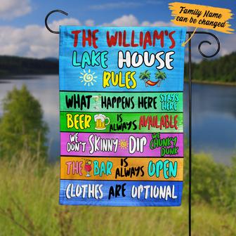Personalized Lake House Rules Gardening Flag for Home - Thegiftio UK