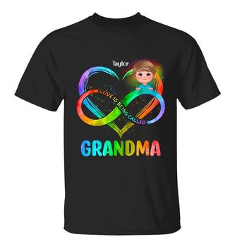 Colorful Heart Infinity Grandma Doll Kid Custom T-Shirt - Thegiftio UK
