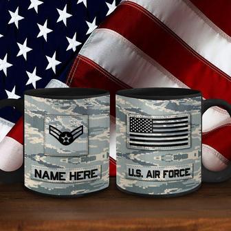 Air Force Mug Personalized Name And Rank - Gift for Veteran - Thegiftio UK