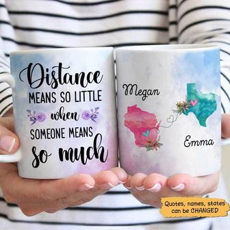 Besties Long Distance Personalized Mug - Gift for Friends - Thegiftio UK