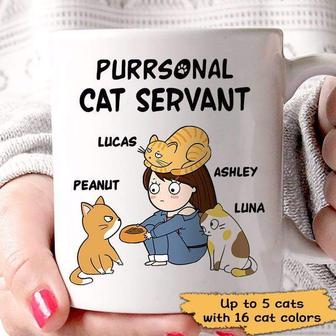 Cat Purrsonal Servant Chibi Girl Custom Mug - Gift for Cats - Thegiftio UK